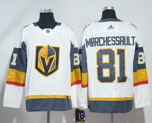 Adidas Men Vegas Golden Knights #81 Jonathan Marchessault White Road Authentic Stitched NHL Jersey